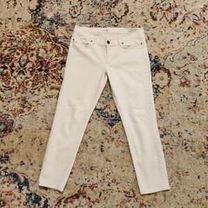 All Saints Spital Fields White Skinny Jeans Cropped Medium Rise Size 29